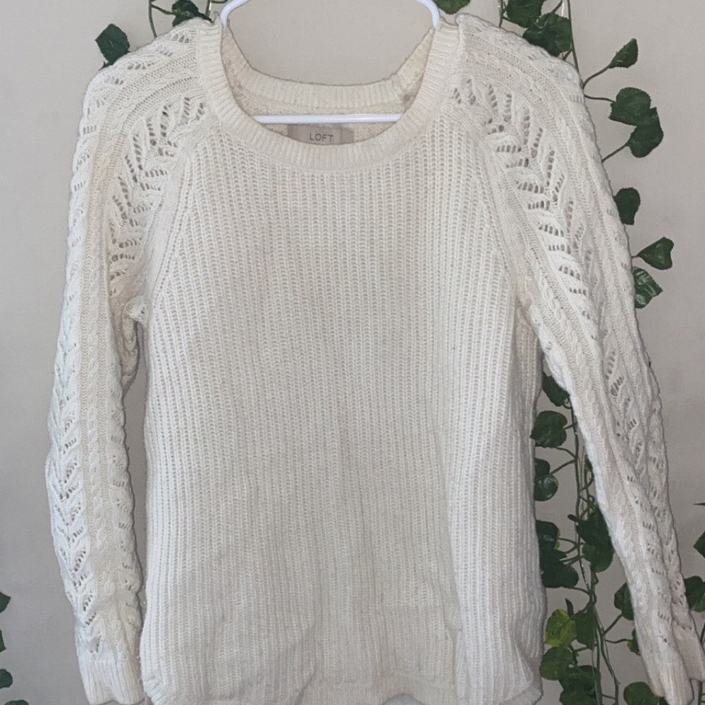 a white cute sweater from loft